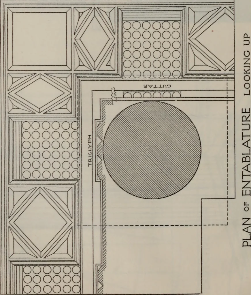 An illustration from Building stone, lathing, plastering, and tiling, common brickwork, ornamental brickwork and terra cotta : lighting fixtures, use and design of lighting fixtures, architectural design, 1909, leaf 563