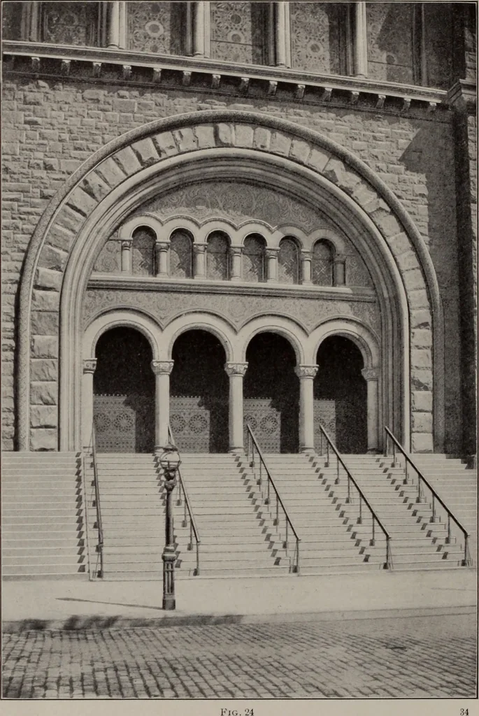 An illustration from Building stone, lathing, plastering, and tiling, common brickwork, ornamental brickwork and terra cotta : lighting fixtures, use and design of lighting fixtures, architectural design, 1909, leaf 57