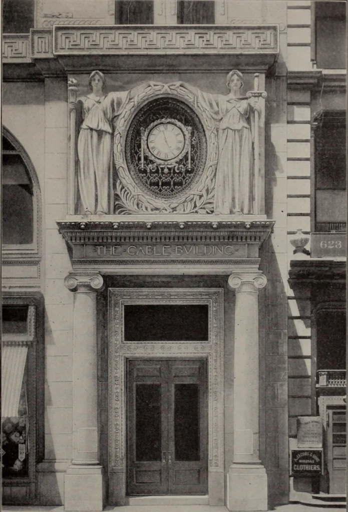 An illustration from Building stone, lathing, plastering, and tiling, common brickwork, ornamental brickwork and terra cotta : lighting fixtures, use and design of lighting fixtures, architectural design, 1909, leaf 58