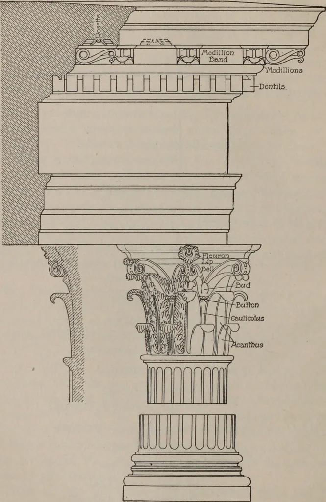 An illustration from Building stone, lathing, plastering, and tiling, common brickwork, ornamental brickwork and terra cotta : lighting fixtures, use and design of lighting fixtures, architectural design, 1909, leaf 591