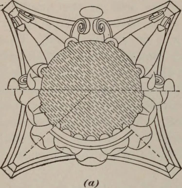 An illustration from Building stone, lathing, plastering, and tiling, common brickwork, ornamental brickwork and terra cotta : lighting fixtures, use and design of lighting fixtures, architectural design, 1909, leaf 601