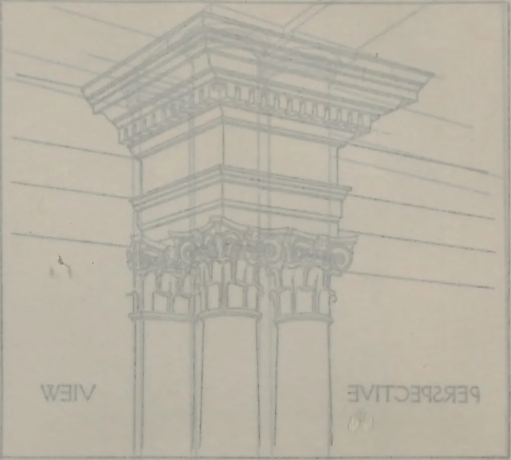 An illustration from Building stone, lathing, plastering, and tiling, common brickwork, ornamental brickwork and terra cotta : lighting fixtures, use and design of lighting fixtures, architectural design, 1909, leaf 604