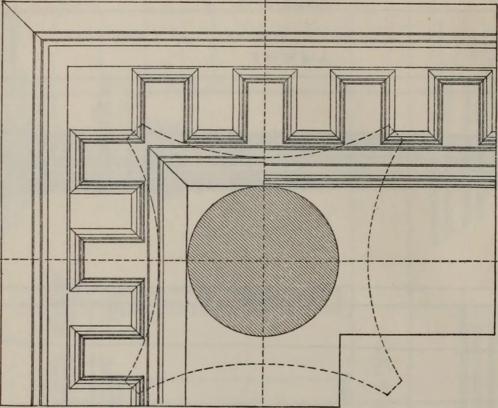 An illustration from Building stone, lathing, plastering, and tiling, common brickwork, ornamental brickwork and terra cotta : lighting fixtures, use and design of lighting fixtures, architectural design, 1909, leaf 609