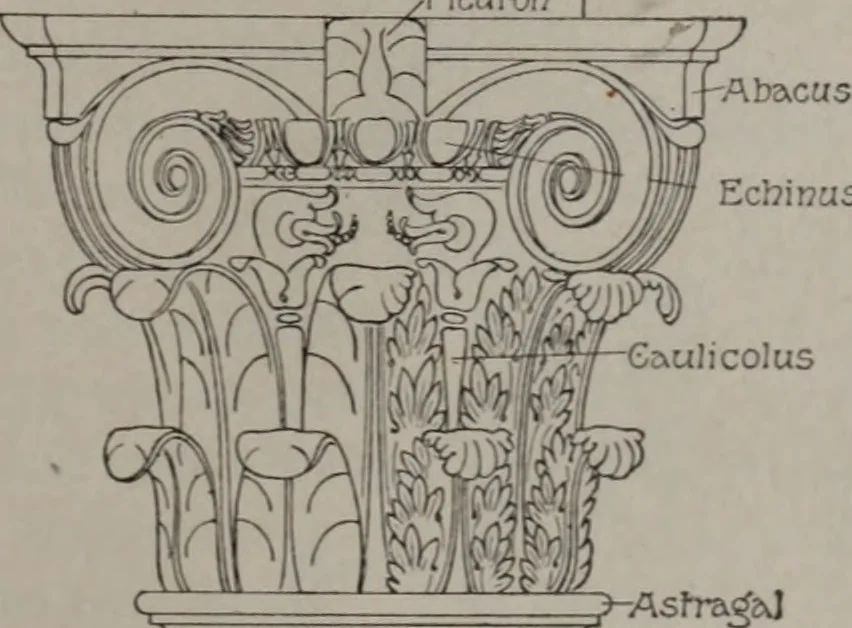 An illustration from Building stone, lathing, plastering, and tiling, common brickwork, ornamental brickwork and terra cotta : lighting fixtures, use and design of lighting fixtures, architectural design, 1909, leaf 612