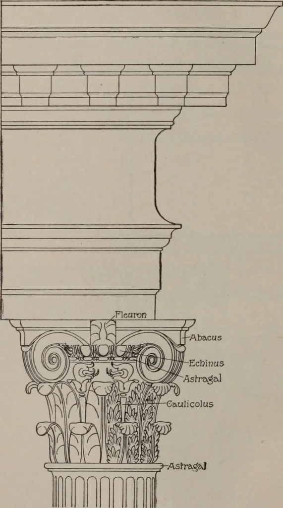An illustration from Building stone, lathing, plastering, and tiling, common brickwork, ornamental brickwork and terra cotta : lighting fixtures, use and design of lighting fixtures, architectural design, 1909, leaf 613
