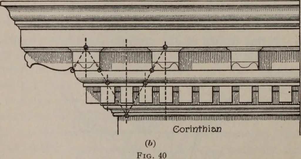 An illustration from Building stone, lathing, plastering, and tiling, common brickwork, ornamental brickwork and terra cotta : lighting fixtures, use and design of lighting fixtures, architectural design, 1909, leaf 619