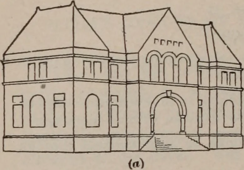 An illustration from Building stone, lathing, plastering, and tiling, common brickwork, ornamental brickwork and terra cotta : lighting fixtures, use and design of lighting fixtures, architectural design, 1909, leaf 681