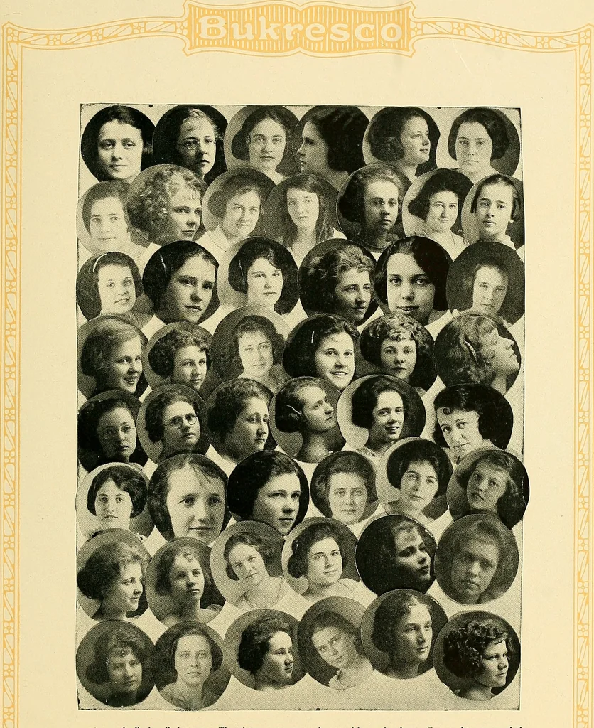 An illustration from Bukresco college annual guide;, 1922, leaf 128