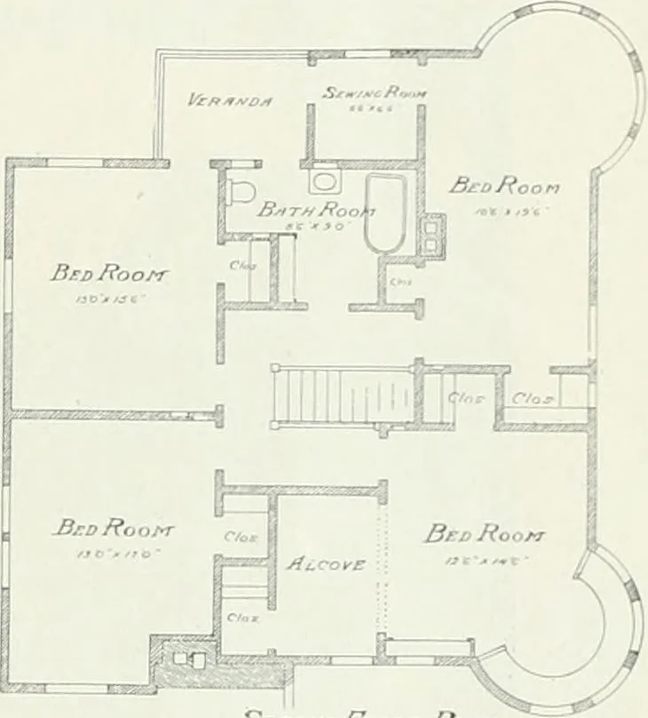 An illustration from Bungalows and cottages in Southern California. Presenting house and plans as built and streets and tracts as developed by the Los Angeles Investment Company, 1909, leaf 12