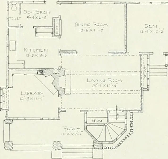 An illustration from Bungalows and cottages in Southern California. Presenting house and plans as built and streets and tracts as developed by the Los Angeles Investment Company, 1909, leaf 18