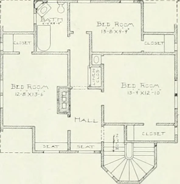 An illustration from Bungalows and cottages in Southern California. Presenting house and plans as built and streets and tracts as developed by the Los Angeles Investment Company, 1909, leaf 18