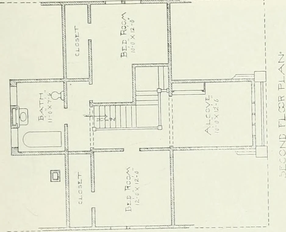 An illustration from Bungalows and cottages in Southern California. Presenting house and plans as built and streets and tracts as developed by the Los Angeles Investment Company, 1909, leaf 28
