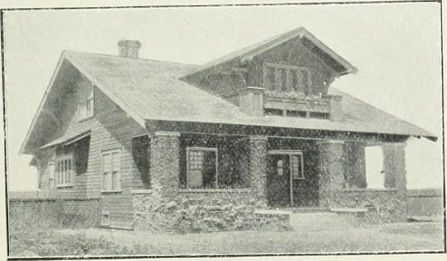 An illustration from Bungalows and cottages in Southern California. Presenting house and plans as built and streets and tracts as developed by the Los Angeles Investment Company, 1909, leaf 28