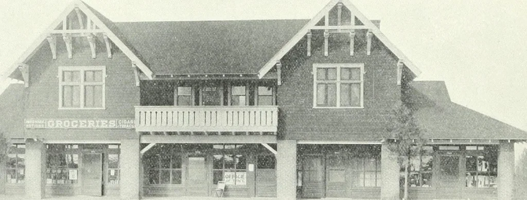 An illustration from Bungalows and cottages in Southern California. Presenting house and plans as built and streets and tracts as developed by the Los Angeles Investment Company, 1909, leaf 39