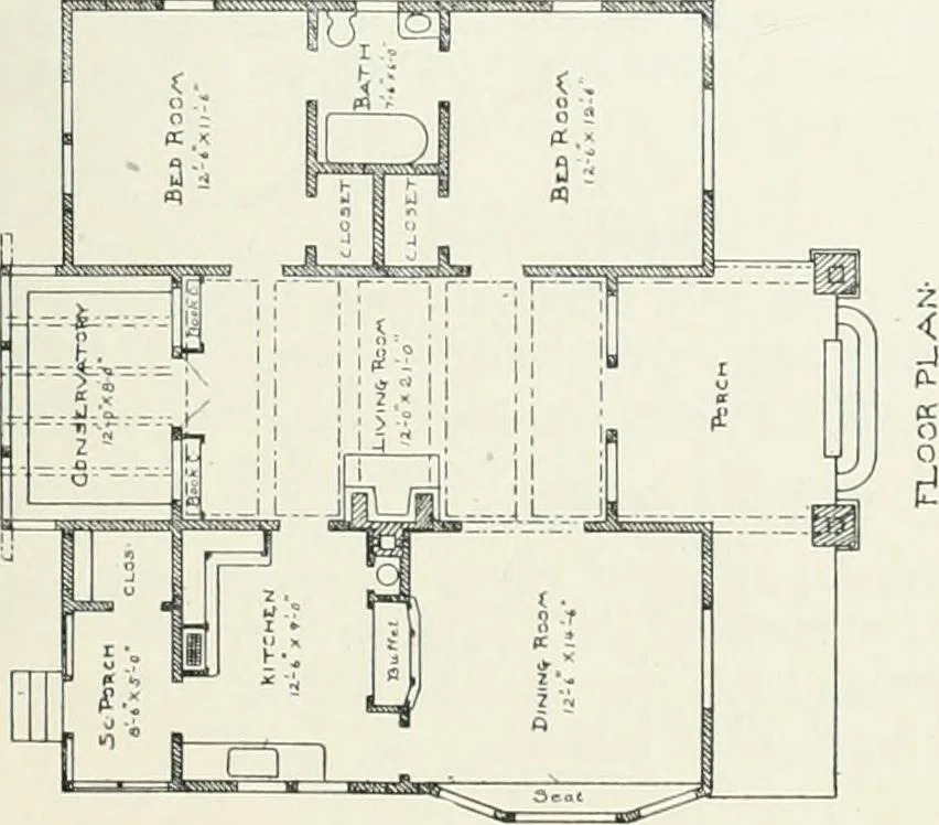 An illustration from Bungalows and cottages in Southern California. Presenting house and plans as built and streets and tracts as developed by the Los Angeles Investment Company, 1909, leaf 40