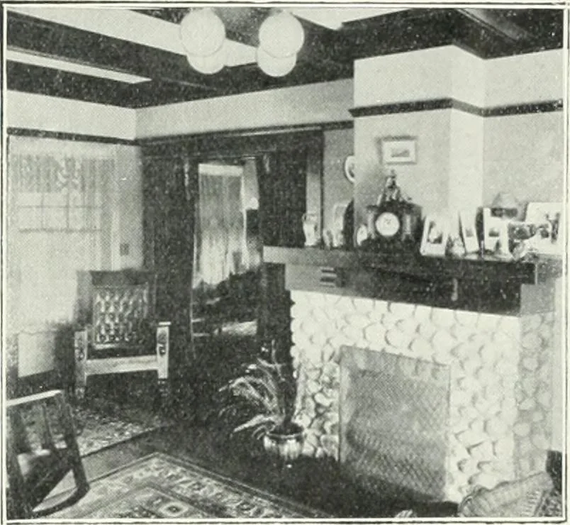 An illustration from Bungalows and cottages in Southern California. Presenting house and plans as built and streets and tracts as developed by the Los Angeles Investment Company, 1909, leaf 40