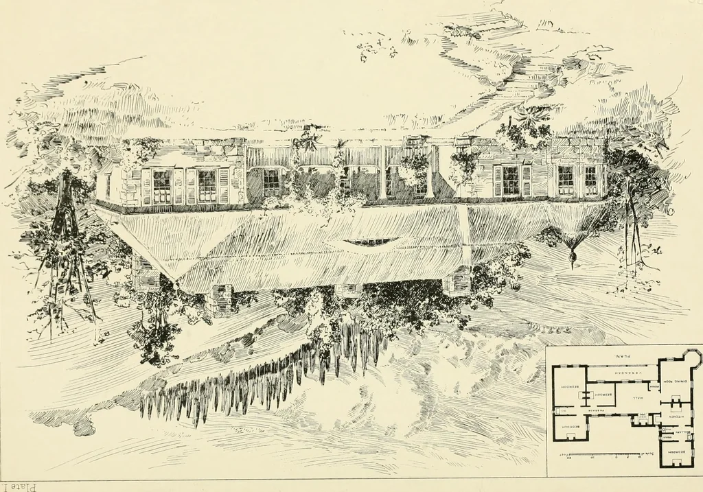 An illustration from Bungalows and country residences; a series of designs, and examples of executed works, 1901, leaf 18