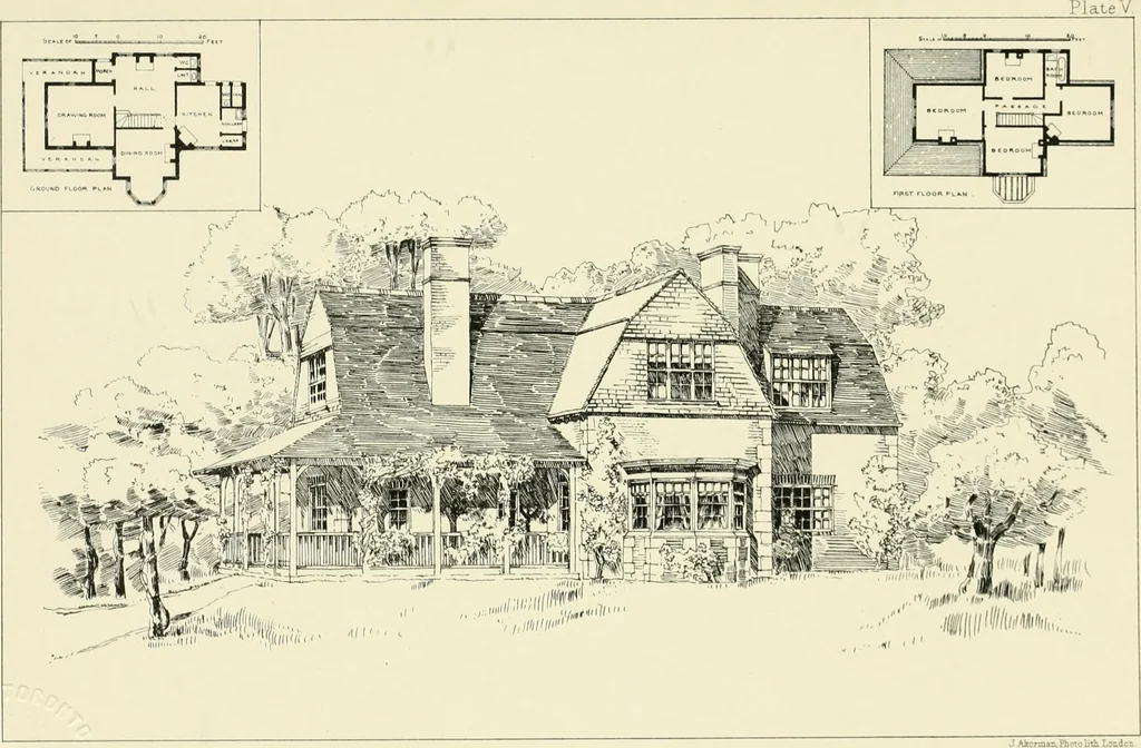 An illustration from Bungalows and country residences; a series of designs, and examples of executed works, 1901, leaf 24