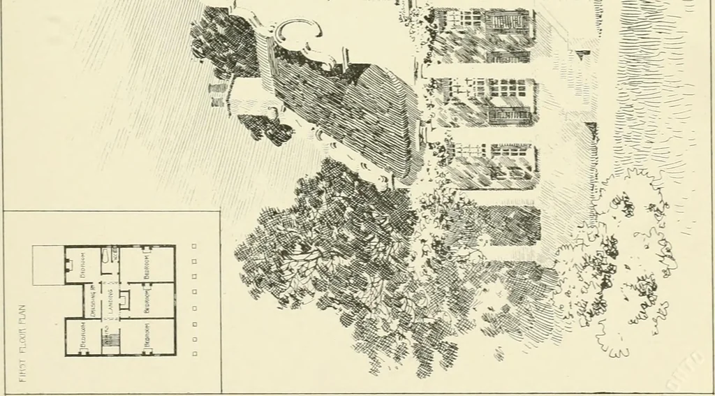 An illustration from Bungalows and country residences; a series of designs, and examples of executed works, 1901, leaf 28