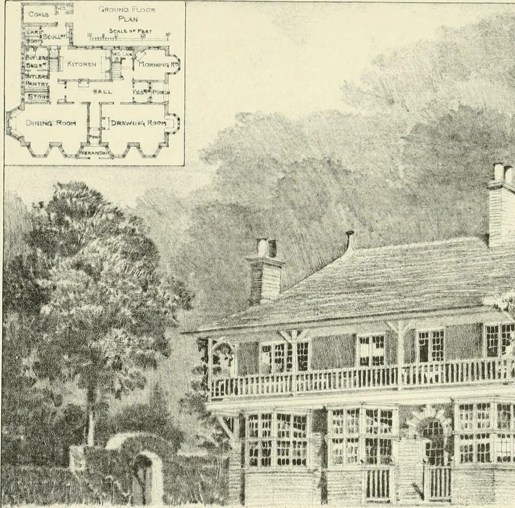 An illustration from Bungalows and country residences; a series of designs, and examples of executed works, 1901, leaf 38