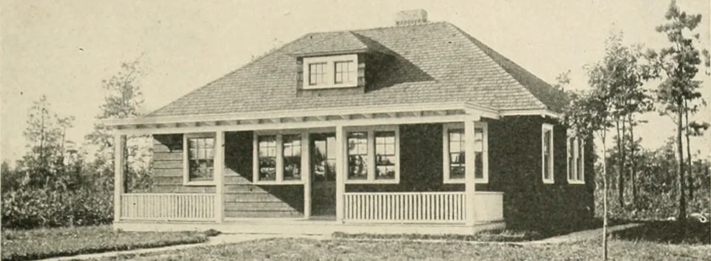 An illustration from Bungalows; their design, construction and furnishing, with suggestions also for camps, summer homes and cottages of similar character, 1911, leaf 114