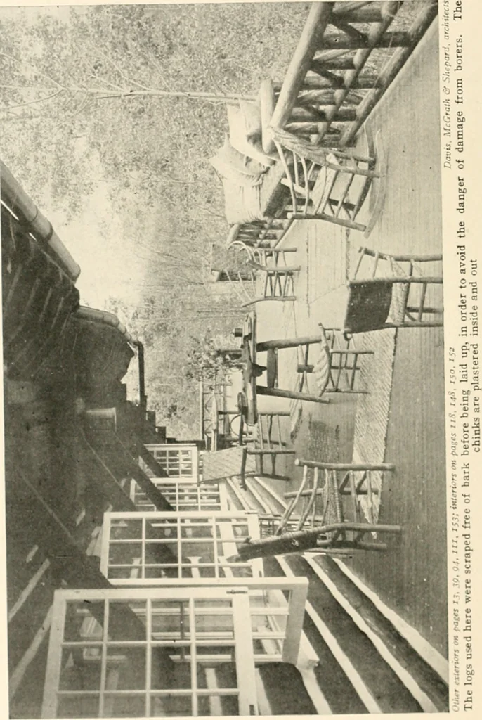 An illustration from Bungalows; their design, construction and furnishing, with suggestions also for camps, summer homes and cottages of similar character, 1911, leaf 117