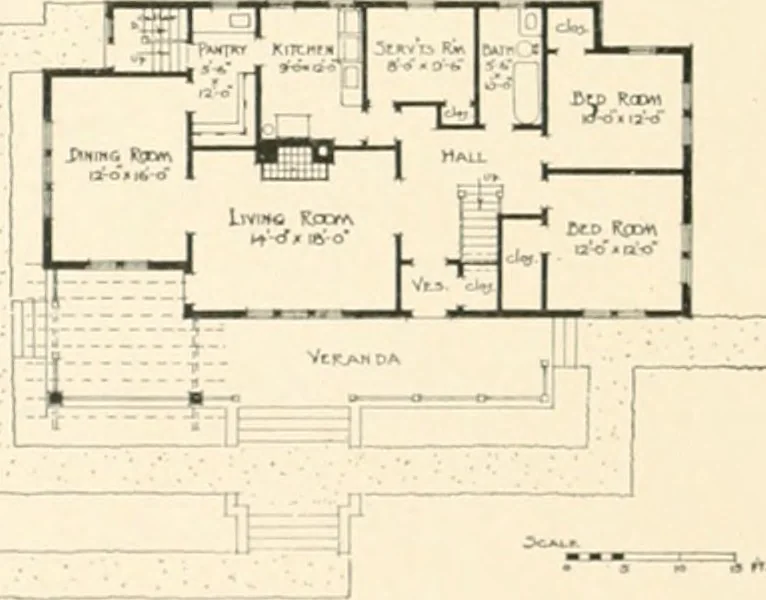 An illustration from Bungalows; their design, construction and furnishing, with suggestions also for camps, summer homes and cottages of similar character, 1911, leaf 125
