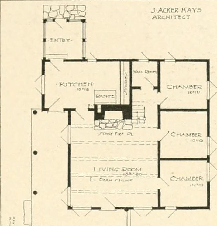 An illustration from Bungalows; their design, construction and furnishing, with suggestions also for camps, summer homes and cottages of similar character, 1911, leaf 130