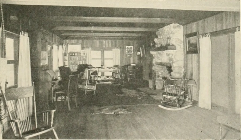 An illustration from Bungalows; their design, construction and furnishing, with suggestions also for camps, summer homes and cottages of similar character, 1911, leaf 136