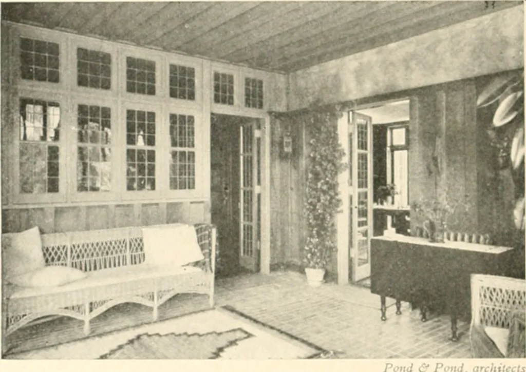 An illustration from Bungalows; their design, construction and furnishing, with suggestions also for camps, summer homes and cottages of similar character, 1911, leaf 139