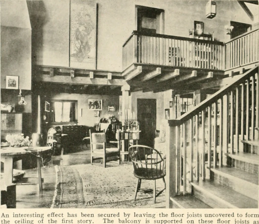 An illustration from Bungalows; their design, construction and furnishing, with suggestions also for camps, summer homes and cottages of similar character, 1911, leaf 149