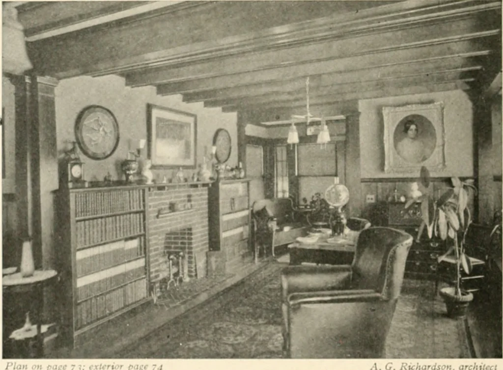 An illustration from Bungalows; their design, construction and furnishing, with suggestions also for camps, summer homes and cottages of similar character, 1911, leaf 161
