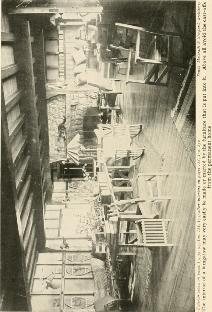 An illustration from Bungalows; their design, construction and furnishing, with suggestions also for camps, summer homes and cottages of similar character, 1911, leaf 165