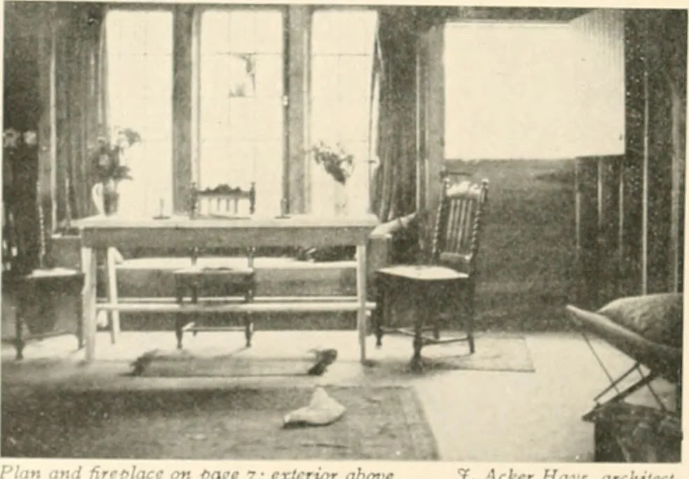 An illustration from Bungalows; their design, construction and furnishing, with suggestions also for camps, summer homes and cottages of similar character, 1911, leaf 23