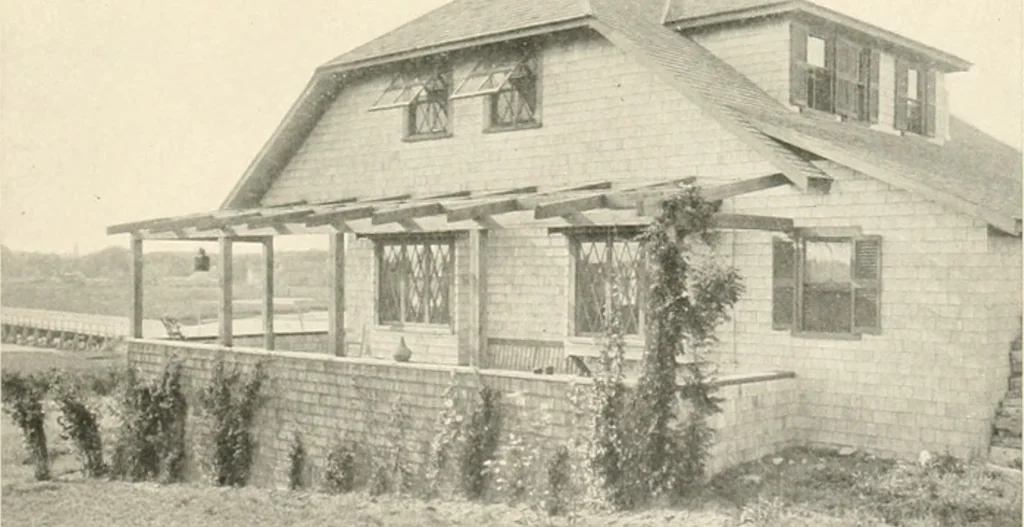An illustration from Bungalows; their design, construction and furnishing, with suggestions also for camps, summer homes and cottages of similar character, 1911, leaf 28