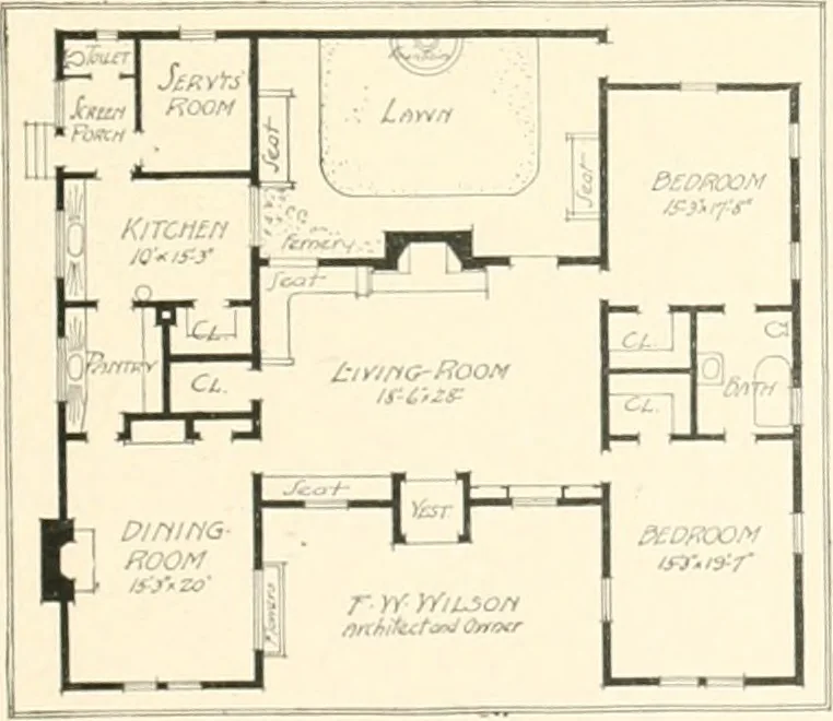An illustration from Bungalows; their design, construction and furnishing, with suggestions also for camps, summer homes and cottages of similar character, 1911, leaf 46