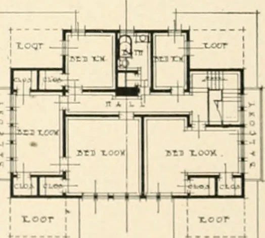 An illustration from Bungalows; their design, construction and furnishing, with suggestions also for camps, summer homes and cottages of similar character, 1911, leaf 59