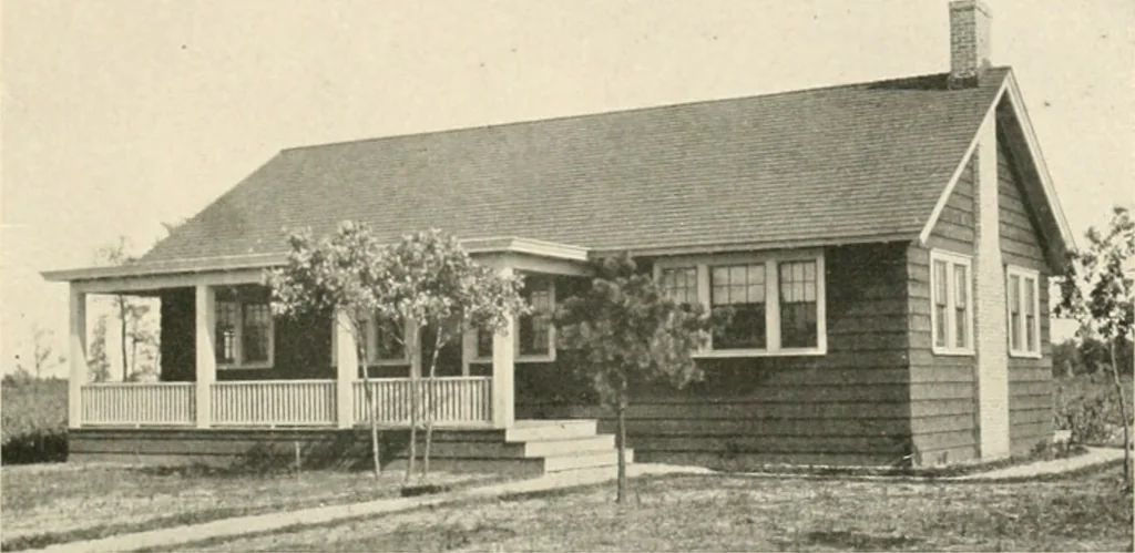 An illustration from Bungalows; their design, construction and furnishing, with suggestions also for camps, summer homes and cottages of similar character, 1911, leaf 66