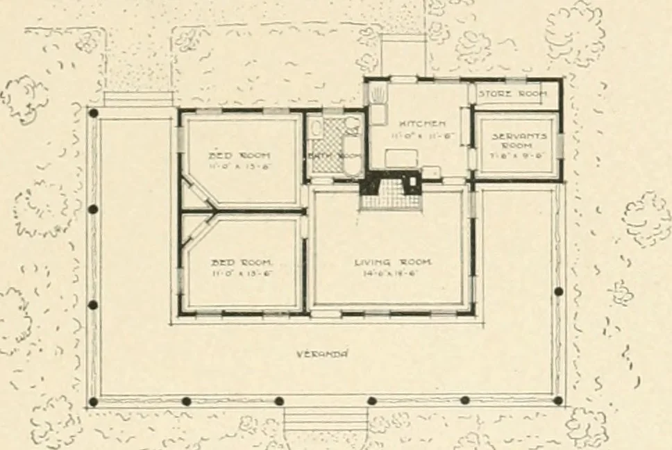 An illustration from Bungalows; their design, construction and furnishing, with suggestions also for camps, summer homes and cottages of similar character, 1911, leaf 70