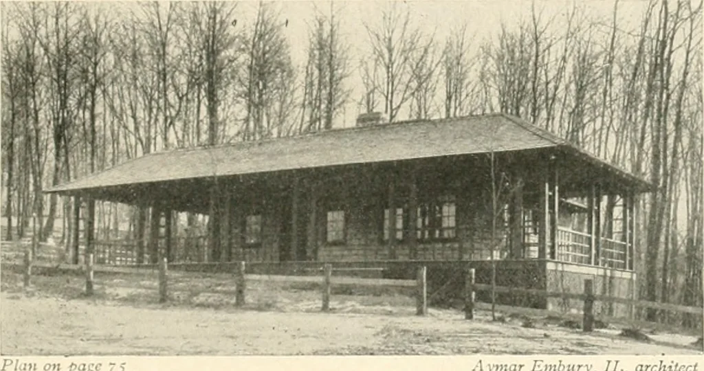 An illustration from Bungalows; their design, construction and furnishing, with suggestions also for camps, summer homes and cottages of similar character, 1911, leaf 72