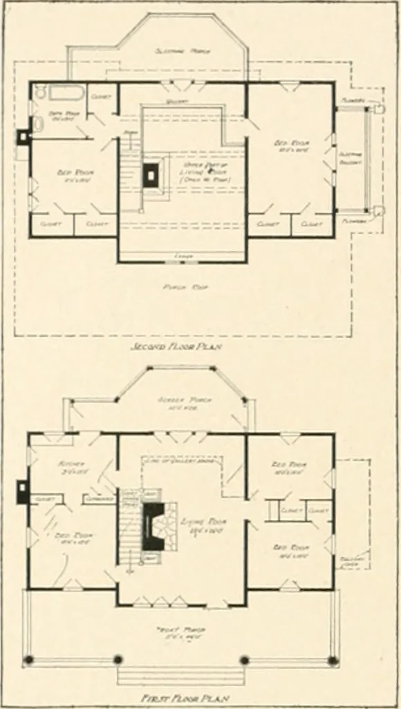 An illustration from Bungalows; their design, construction and furnishing, with suggestions also for camps, summer homes and cottages of similar character, 1911, leaf 75