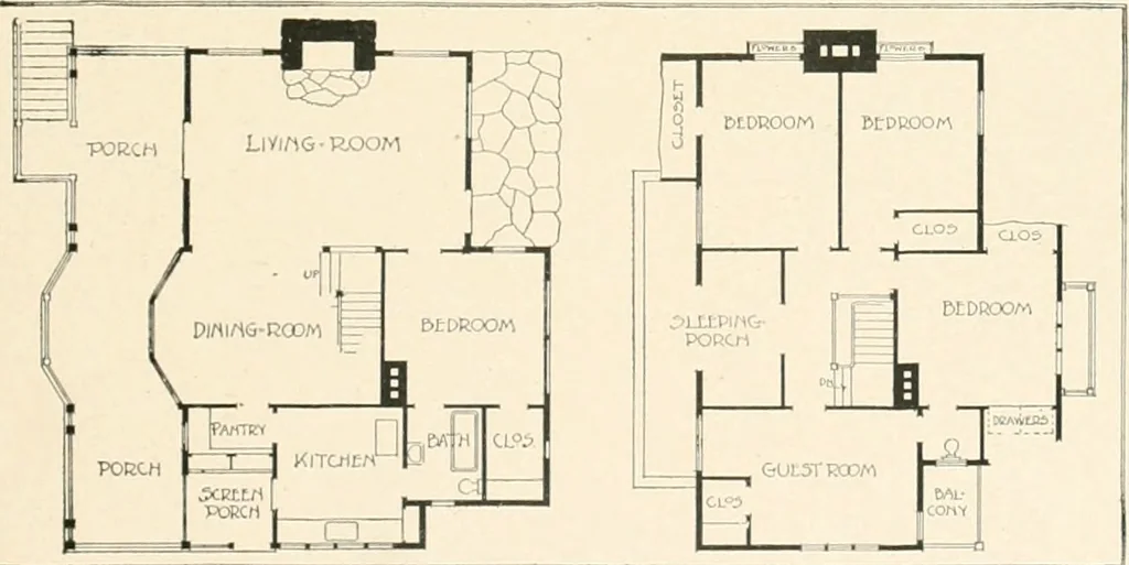 An illustration from Bungalows; their design, construction and furnishing, with suggestions also for camps, summer homes and cottages of similar character, 1911, leaf 78