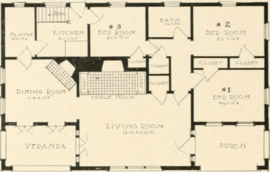An illustration from Bungalows; their design, construction and furnishing, with suggestions also for camps, summer homes and cottages of similar character, 1911, leaf 81