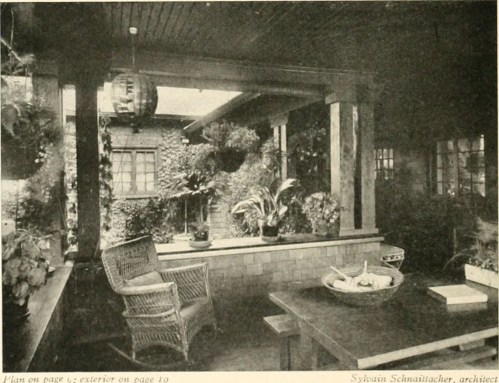 An illustration from Bungalows; their design, construction and furnishing, with suggestions also for camps, summer homes and cottages of similar character, 1911, leaf 87