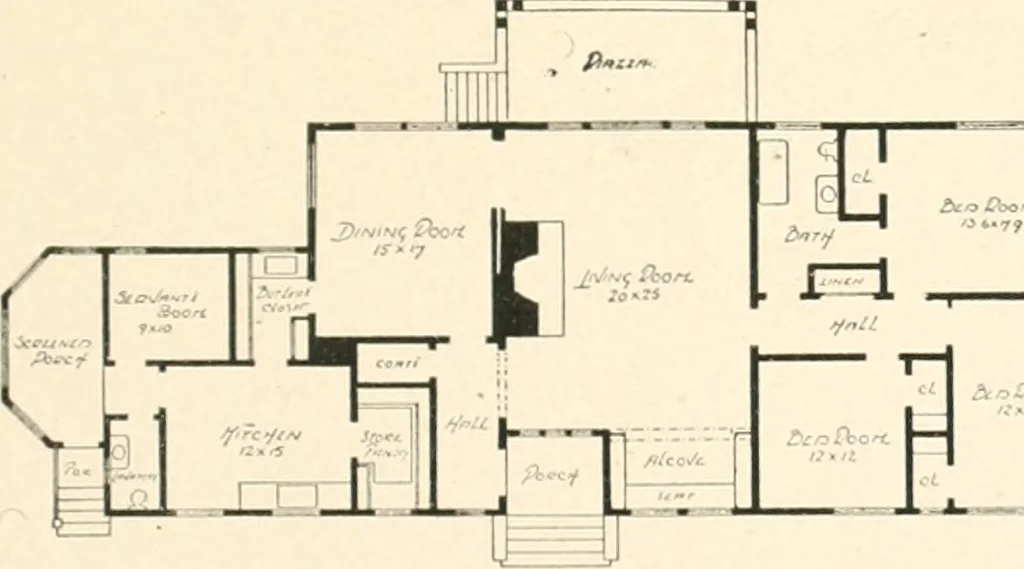 An illustration from Bungalows; their design, construction and furnishing, with suggestions also for camps, summer homes and cottages of similar character, 1911, leaf 88