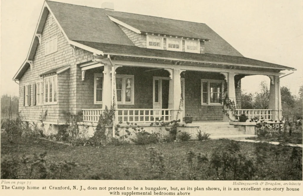 An illustration from Bungalows; their design, construction and furnishing, with suggestions also for camps, summer homes and cottages of similar character, 1911, leaf 93