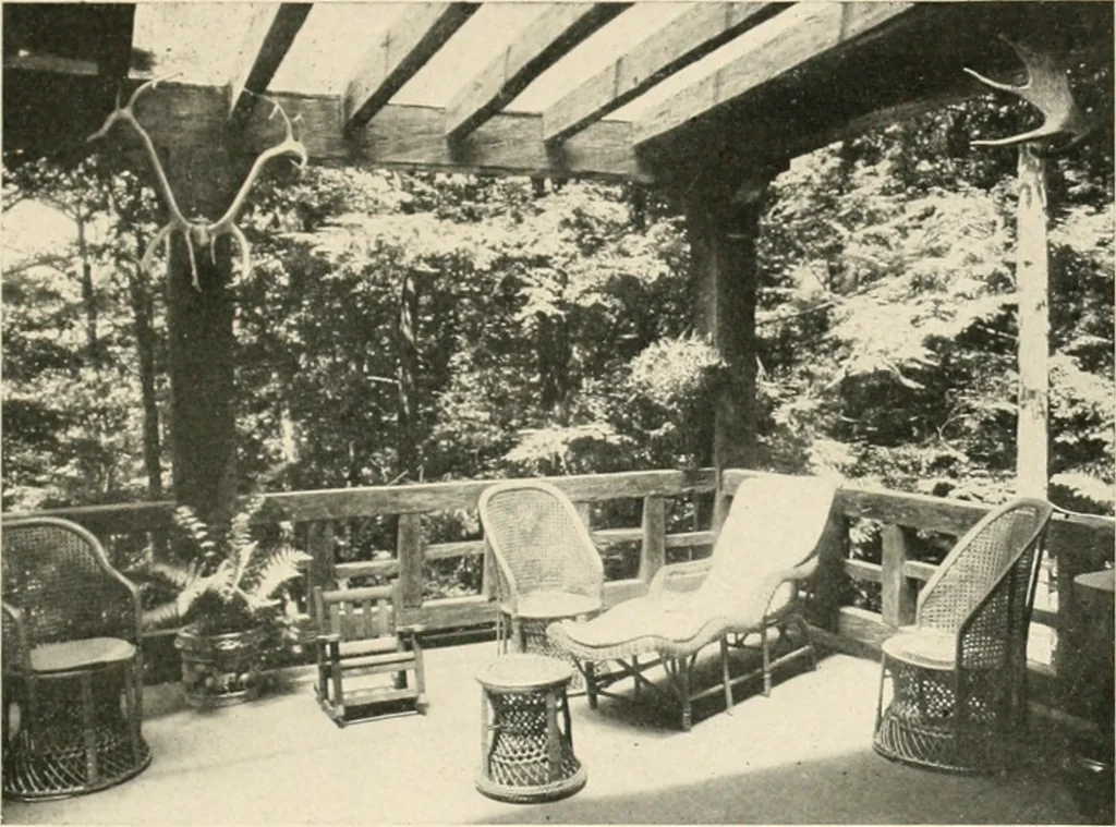 An illustration from Bungalows; their design, construction and furnishing, with suggestions also for camps, summer homes and cottages of similar character, 1911, leaf 96