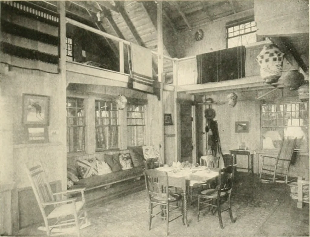 An illustration from Bungalows; their design, construction and furnishing, with suggestions also for camps, summer homes and cottages of similar character, 1911, leaf 98