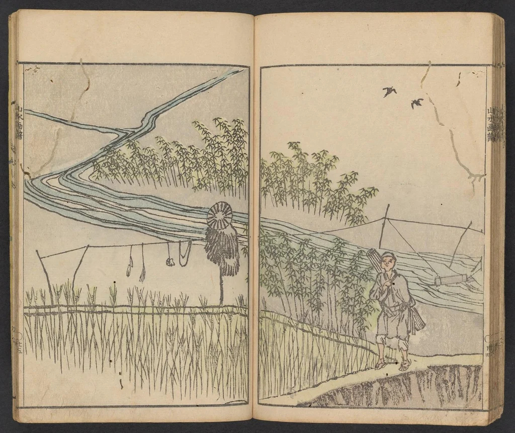 An illustration from Bunpō sansui ikō, 1824, leaf 28