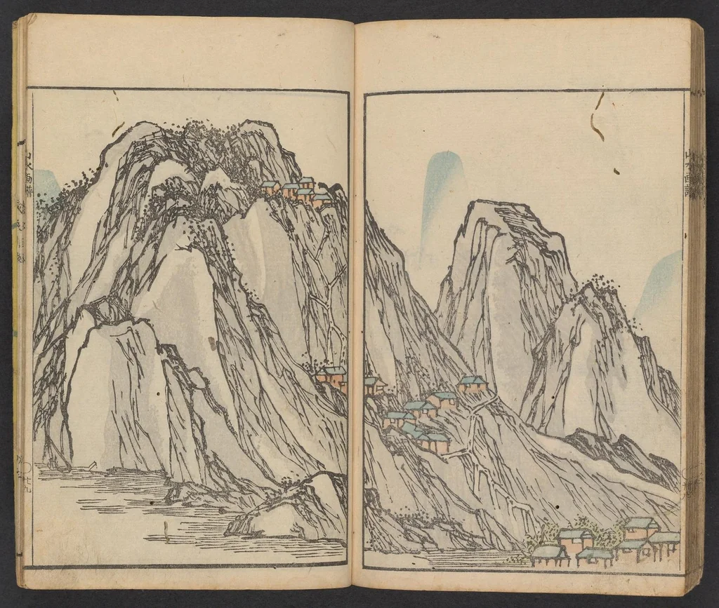 An illustration from Bunpō sansui ikō, 1824, leaf 32